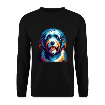 Vieux chien de berger anglais race coloré dessin animé Kawaii - Sweat-shirt Unisexe - noir - Devant - Alina (178cm) & Michal (187cm)