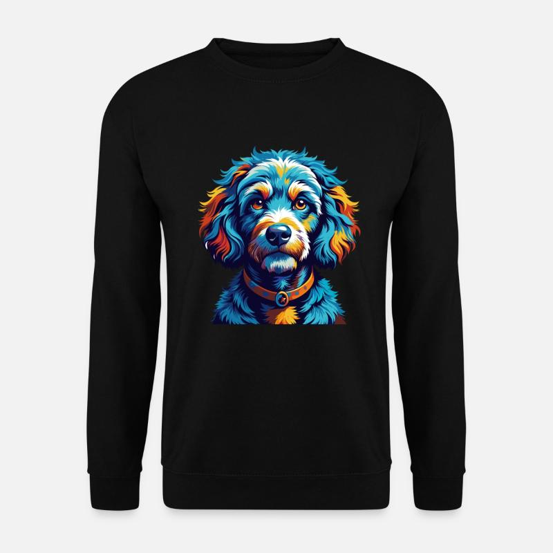 Pudel Hunderasse Bunt Karikatur Kawaii - Unisex Pullover - Schwarz