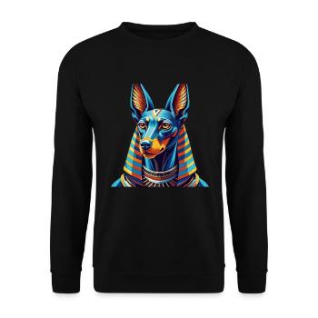 Pharaoh Hound Dog Breed Colorful Cartoon Kawaii - Unisex Sweatshirt - black - Front - Alina (178cm) & Michal (187cm)