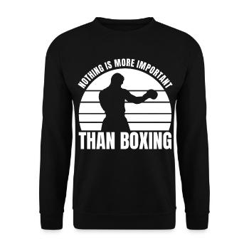 Nothing is as important as boxing - Unisex Sweatshirt - black - Front - Alina (178cm) & Michal (187cm)