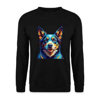 Portuguese Cattle Dog Breed Cartoon Kawaii - Unisex Sweatshirt - black - Front - Alina (178cm) & Michal (187cm)