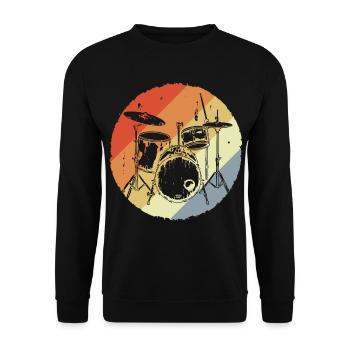 Batterie Rétro - Sweat-shirt Unisexe - noir - Devant - Alina (178cm) & Michal (187cm)