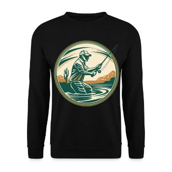 Illustration de pêche - Sweat-shirt Unisexe - noir - Devant - Alina (178cm) & Michal (187cm)