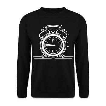 Wecker Skizze - Unisex Pullover - Schwarz - Vorne - Alina (178cm) & Michal (187cm)