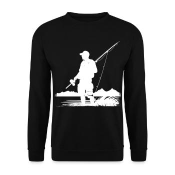 Dessin de pêche - Sweat-shirt Unisexe - noir - Devant - Alina (178cm) & Michal (187cm)