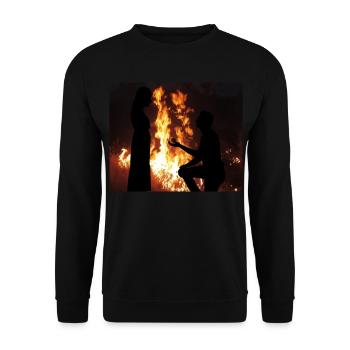 Silhouette de demande en mariage ardente - Sweat-shirt Unisexe - noir - Devant - Alina (178cm) & Michal (187cm)