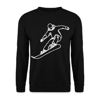 Snowboarder Zeichnung - Unisex Pullover - Schwarz - Vorne - Alina (178cm) & Michal (187cm)