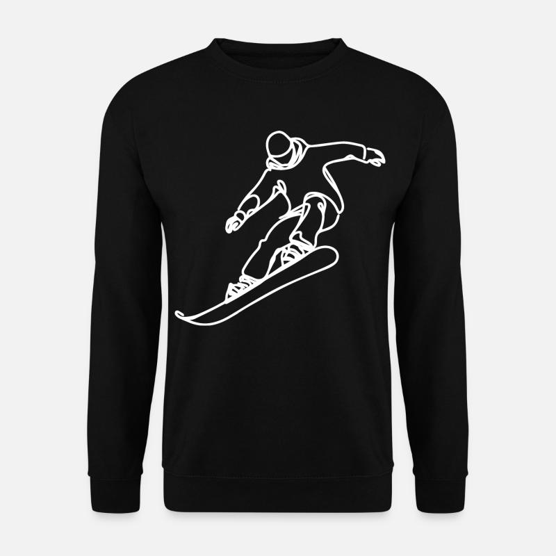 Snowboarder Drawing - Unisex Sweatshirt - black