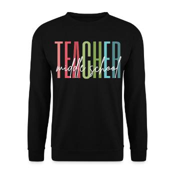 Middle School Teacher Geschenk - Unisex Pullover - Schwarz - Vorne - Alina (178cm) & Michal (187cm)
