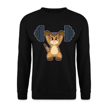 Erdmännchen Bodybuilder Langhantel Bodybuilding - Unisex Pullover - Schwarz - Vorne - Alina (178cm) & Michal (187cm)