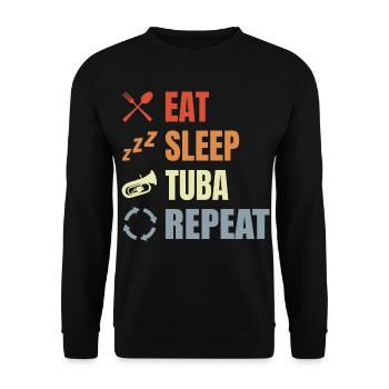 Eat Sleep Tuba Repeat - Unisex Sweatshirt - black - Front - Alina (178cm) & Michal (187cm)
