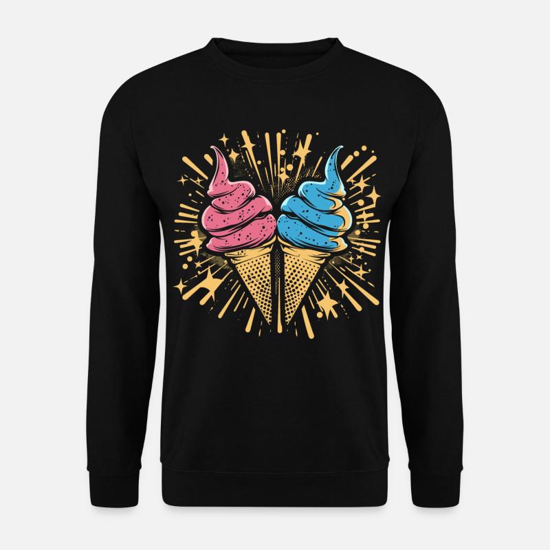 Eiscreme Cartoon Look - Unisex Pullover - Schwarz