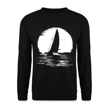 Segelboot - Unisex Pullover - Schwarz - Vorne - Alina (178cm) & Michal (187cm)