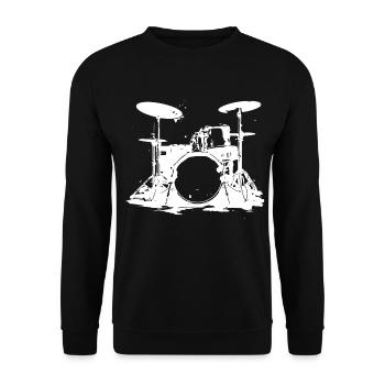 Drumset Skizze - Unisex Pullover - Schwarz - Vorne - Alina (178cm) & Michal (187cm)