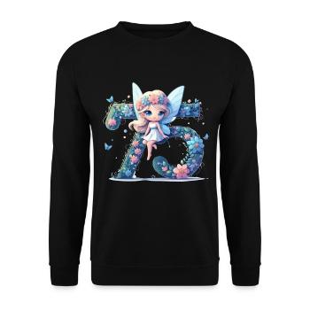 75 Jahre Fee Elfe Geburtstag Jubiläum Geschenk - Unisex Pullover - Schwarz - Vorne - Alina (178cm) & Michal (187cm)