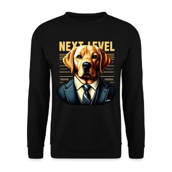 Dudley Labrador Suit Next Level Dog Gift - Unisex Sweatshirt - black - Front - Alina (178cm) & Michal (187cm)