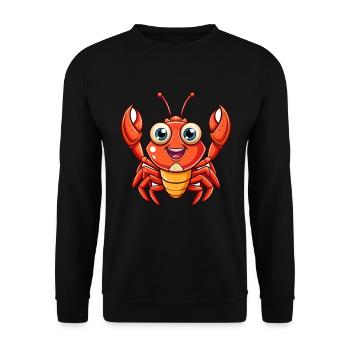 Craw Niedliche Zeichentrickfigur Kawaii Clipart - Unisex Pullover - Schwarz - Vorne - Alina (178cm) & Michal (187cm)