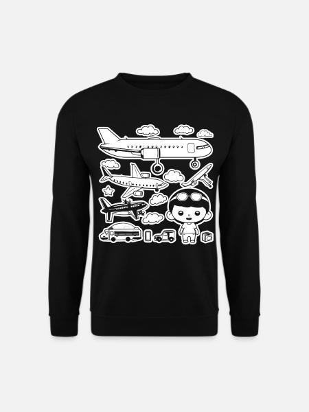 Airplanes Cartoon Style - Unisex Sweatshirt - black