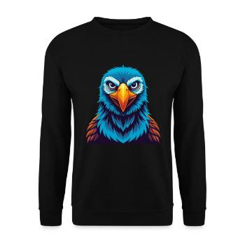 Albatross Colorful Kawaii Cartoon Character Pet - Unisex Sweatshirt - black - Front - Alina (178cm) & Michal (187cm)