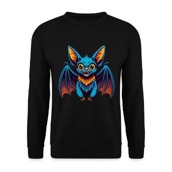 Chauve-souris coloré Kawaii dessin animé Personnage Clipart - Sweat-shirt Unisexe - noir - Devant - Alina (178cm) & Michal (187cm)