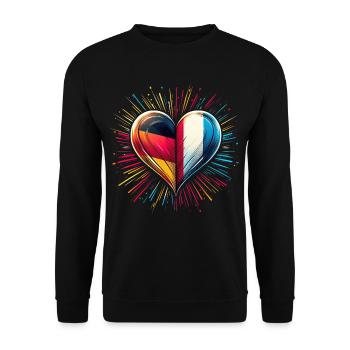 L’Allemagne aime la France, l’amitié franco-allemande - Sweat-shirt Unisexe - noir - Devant - Alina (178cm) & Michal (187cm)