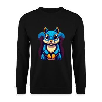 Squirrel Colorful Kawaii Cartoon Character Clipart - Unisex Sweatshirt - black - Front - Alina (178cm) & Michal (187cm)