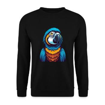 Parrot Colorful Kawaii Cartoon Character Clipart - Unisex Sweatshirt - black - Front - Alina (178cm) & Michal (187cm)