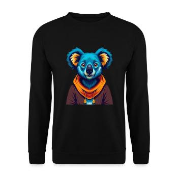 Koala Bunte Kawaii Cartoon Figur Clipart - Unisex Pullover - Schwarz - Vorne - Alina (178cm) & Michal (187cm)