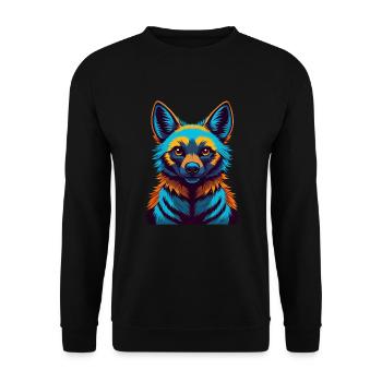 Aardwolf Colorful Kawaii Cartoon Character Clipart - Unisex Sweatshirt - black - Front - Alina (178cm) & Michal (187cm)