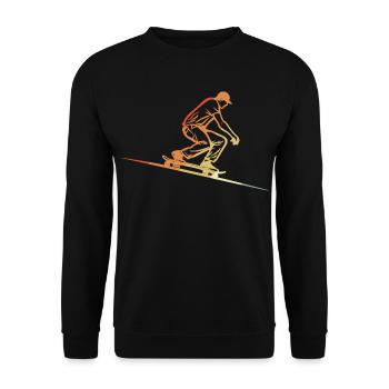 Skateboarding Retro Stil - Unisex Pullover - Schwarz - Vorne - Alina (178cm) & Michal (187cm)