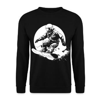 Snowboarder Drawing - Unisex Sweatshirt - black - Front - Alina (178cm) & Michal (187cm)