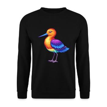 Avocet Colorful Kawaii Cartoon Character Clipart - Unisex Sweatshirt - black - Front - Alina (178cm) & Michal (187cm)