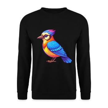 Blue Jay Colorful Kawaii Cartoon Character Clipart - Unisex Sweatshirt - black - Front - Alina (178cm) & Michal (187cm)