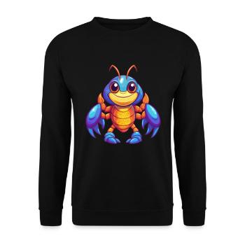 Craw Bunte Kawaii Cartoon Figur Clipart - Unisex Pullover - Schwarz - Vorne - Alina (178cm) & Michal (187cm)