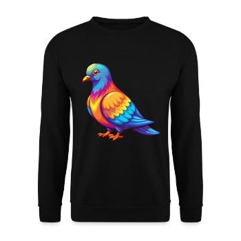 Taube Bunte Kawaii Cartoon Figur Clipart - Unisex Pullover - Schwarz - Vorne - Alina (178cm) & Michal (187cm)