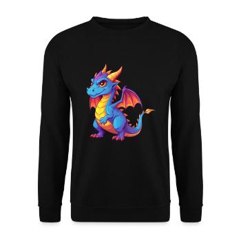 Dragon Colorful Kawaii Cartoon Character Clipart - Unisex Sweatshirt - black - Front - Alina (178cm) & Michal (187cm)