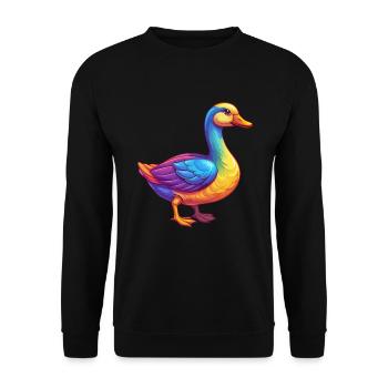 Goose Colorful Kawaii Cartoon Character Clipart - Unisex Sweatshirt - black - Front - Alina (178cm) & Michal (187cm)
