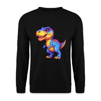 dinosaure coloré kawaii personnage de dessin animé clipart - Sweat-shirt Unisexe - noir - Devant - Alina (178cm) & Michal (187cm)