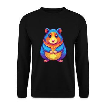 Hamster Colorful Kawaii Cartoon Character Clipart - Unisex Sweatshirt - black - Front - Alina (178cm) & Michal (187cm)