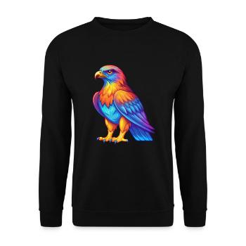 Hawk Bunte Kawaii Cartoon Figur Clipart - Unisex Pullover - Schwarz - Vorne - Alina (178cm) & Michal (187cm)