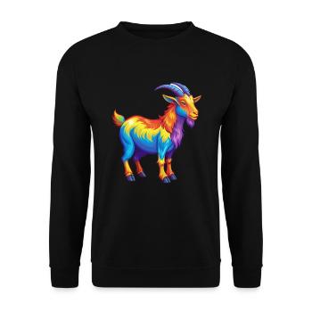 Goat Colorful Kawaii Cartoon Character Clipart - Unisex Sweatshirt - black - Front - Alina (178cm) & Michal (187cm)