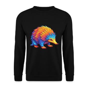 Echidna Colorful Kawaii Cartoon Character Clipart - Unisex Sweatshirt - black - Front - Alina (178cm) & Michal (187cm)