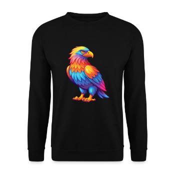 Adler Bunte Kawaii Cartoon Figur Clipart - Unisex Pullover - Schwarz - Vorne - Alina (178cm) & Michal (187cm)
