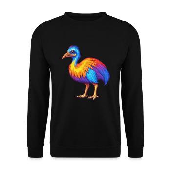 Cassowary Colorful Kawaii Cartoon Character Animal - Unisex Sweatshirt - black - Front - Alina (178cm) & Michal (187cm)