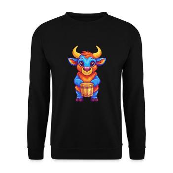 Bongo Bunte Kawaii Cartoon Figur Clipart - Unisex Pullover - Schwarz - Vorne - Alina (178cm) & Michal (187cm)