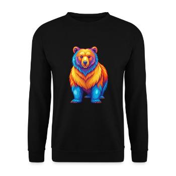 Bear Colorful Kawaii Cartoon Character Clipart - Unisex Sweatshirt - black - Front - Alina (178cm) & Michal (187cm)