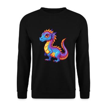Basilisk Colorful Kawaii Cartoon Character Clipart - Unisex Sweatshirt - black - Front - Alina (178cm) & Michal (187cm)