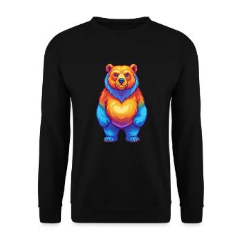 Bear Colorful Kawaii Cartoon Character Clipart - Unisex Sweatshirt - black - Front - Alina (178cm) & Michal (187cm)
