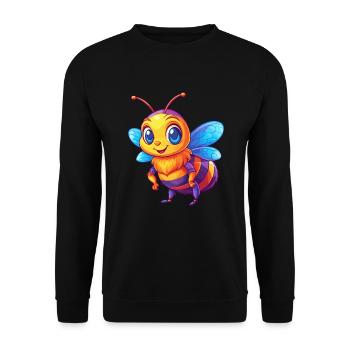 Biene Bunte Kawaii Cartoon Figur Clipart - Unisex Pullover - Schwarz - Vorne - Alina (178cm) & Michal (187cm)
