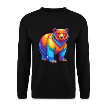 Bear Colorful Kawaii Cartoon Character Clipart - Unisex Sweatshirt - black - Front - Alina (178cm) & Michal (187cm)